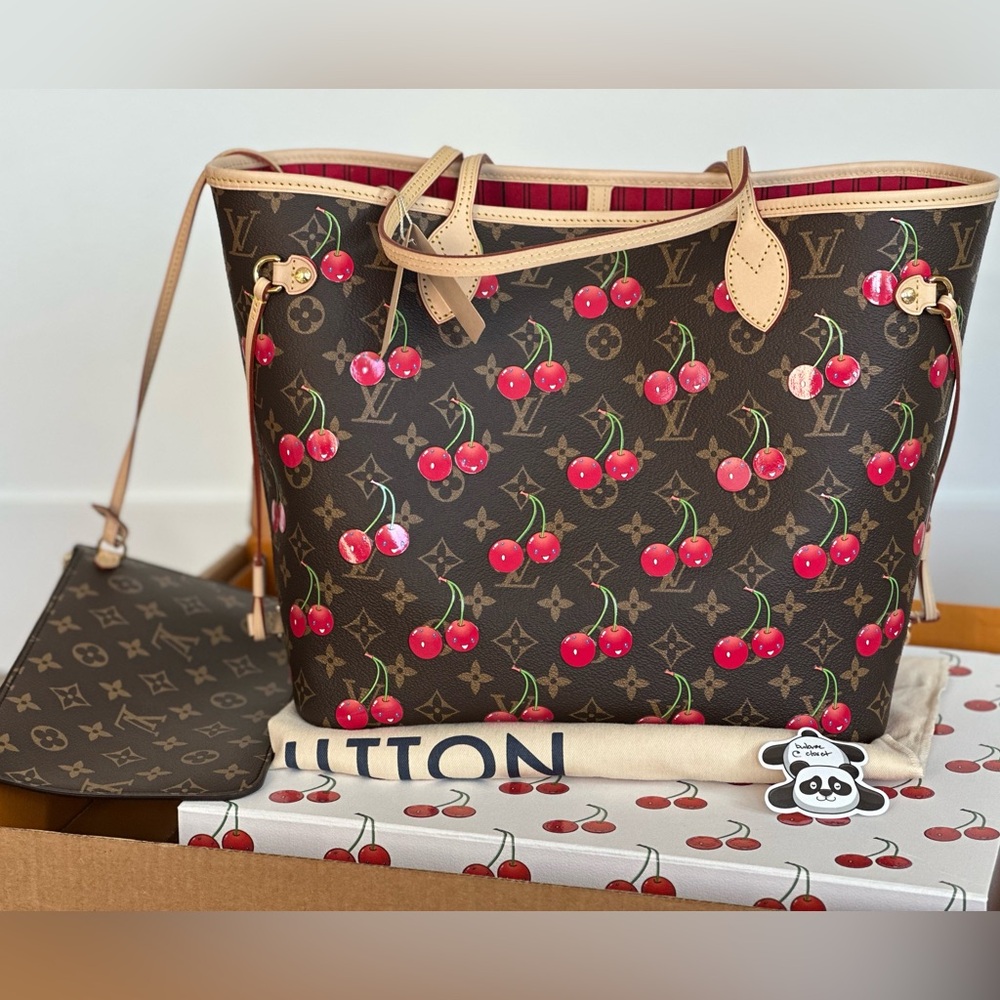 🍒BNWT Louis Vuitton x Takashi Murakami neverfull MM Cherry Monogram🍒 - Picture 3 of 4